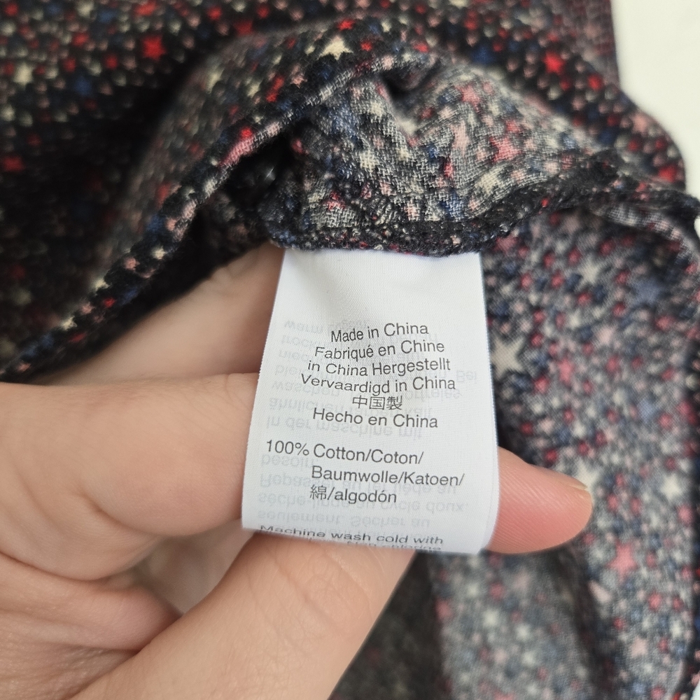 Madewell Starry Night Button Up Red Blue Top, M - Picture 9 of 10